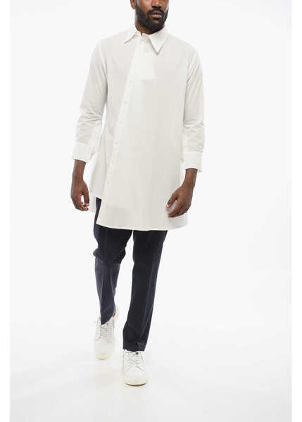 Camasi casual Y-3 Asymmetric Cotton Shirt White Femei (BM 18306016) 4
