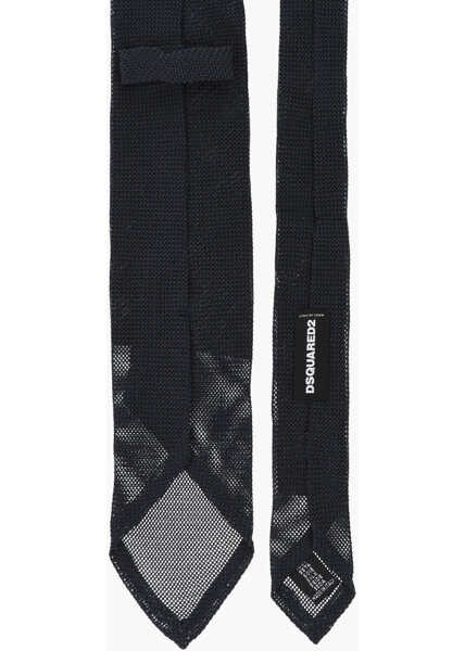 Cravate DSQUARED2 Gauzed Silk Tie Blue Barbati (BM 18306022) 3