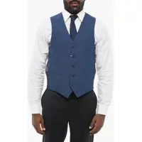 Veste costum Virgin Wool Vest With Half-Belt Barbati