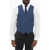 CORNELIANI Virgin Wool Vest With Half-Belt Blue