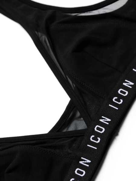 Sutiene DSQUARED2 Triangle Bra With See Through Details Black Femei (BM 18306037) 3