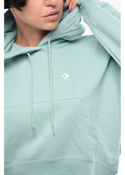 Bluze de trening Converse Brushed Cotton Blend Cropped Hoodie Blue Femei (BM 18306130) 3