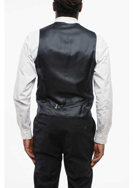 Veste costum CORNELIANI Blended Silk Vest With Slit Pocket Blue Barbati (BM 18306139) 2