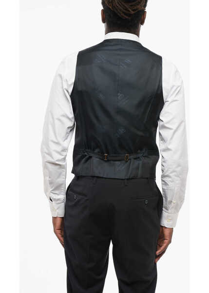 Veste costum CORNELIANI Blended Silk Vest With Slit Pocket Blue Barbati (BM 18306154) 2