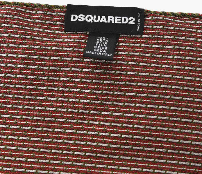 Esarfe DSQUARED2 Patterned Silk Pocket Square Red Barbati (BM 18306160) 3