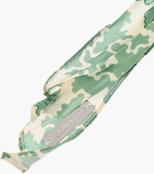 Esarfe DSQUARED2 Silk Slim Foulard With Hibiscus Print Green Barbati (BM 18306172) 2