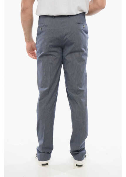 Pantaloni casual CORNELIANI Pin Point Cotton Blend Pants Blue Barbati (BM 18306190) 2