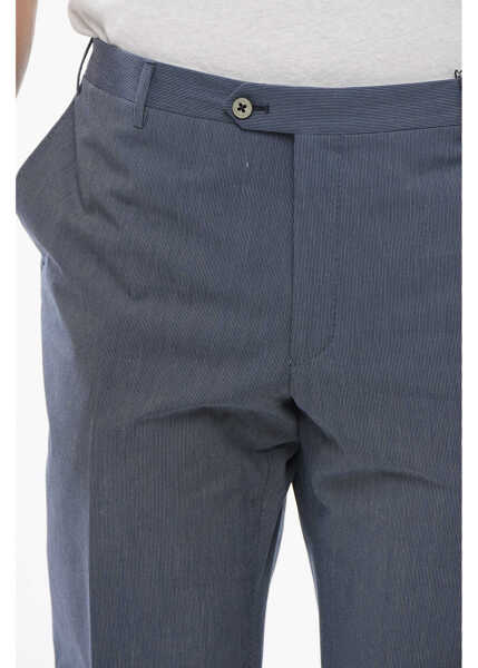 Pantaloni casual CORNELIANI Pin Point Cotton Blend Pants Blue Barbati (BM 18306190) 3