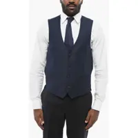 Veste costum Virgin Wool Vest With Half-Belt Barbati