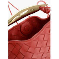 Genti de mana Bottega Veneta Dama - Genti de mana Bottega Veneta Woven Leather Muse Bag With Brass Handle Red Femei (BM 18307207) - B-mall.ro