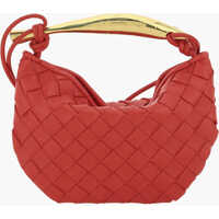 Genti de mana Woven Leather Muse Bag With Brass Handle Femei