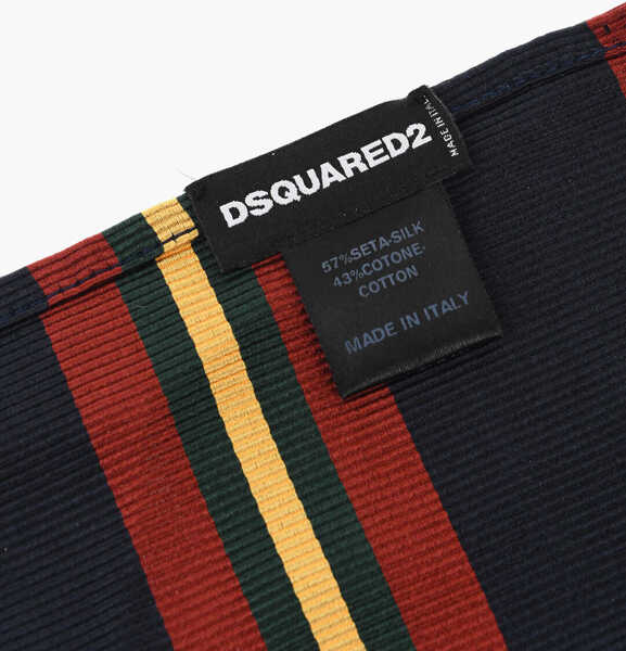 Esarfe DSQUARED2 Striped Silk And Cotton Pocket Square Multicolor Barbati (BM 18307234) 3