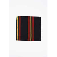 Esarfe Striped Silk And Cotton Pocket Square Barbati