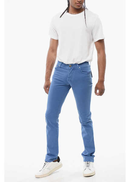 Pantaloni eleganti CORNELIANI Id Luxury Denim Ton-Sur-Ton Embroidered Denims Blue Barbati (BM 18307267) 4