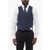 CORNELIANI 5 Buttons Leader Wool Vest With Jetted Pockets Blue