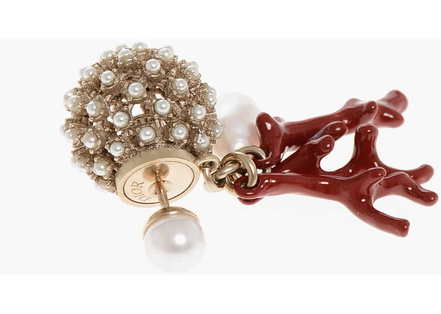 Cercei Dior Single Earring With Coral Detail Red Femei (BM 18307303) 3