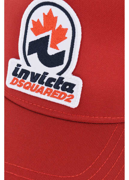 Caciuli DSQUARED2 Invicta Solid Color Cap With Embroidery Red Barbati (BM 18307321) 2