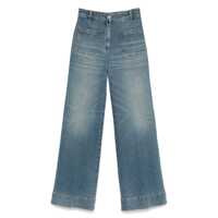 Blugi Victoria Beckham Stretch Jeans With Logo Patch Femei