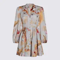 Rochii Zimmermann Light Blue Linen Dress Femei