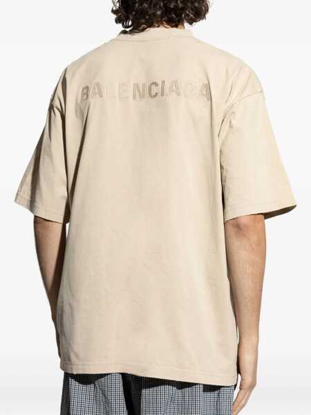 Topuri Balenciaga Balenciaga T-Shirts And Polos Beige Barbati (BM 18308031) 4