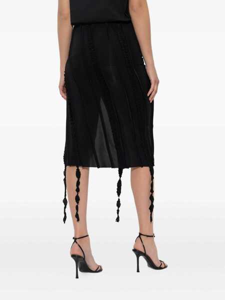 Fuste Blumarine Blumarine Black Viscose Midi Skirt Black Femei (BM 18308352) 4