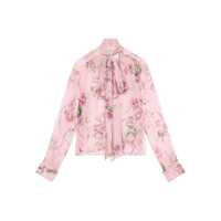 Topuri Blumarine Pink Silk Top Femei