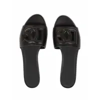 Balerini Dolce & Gabbana Dama - Balerini Dolce & Gabbana Black Leather Mules With Logo Black Femei (BM 18308631) - B-mall.ro