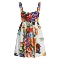Rochii Multicolor Sleeveless Dress With Bustier Style Neckline And All-Over Floral Print In Cotton Woman Femei