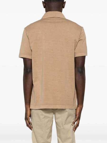 Tricouri Polo Fay POLO FAY JERSEY FROSTED EMBROIDERY Beige Barbati (BM 18310086) 3