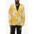 THE ELDER STATESMAN Pure Cashmere Floating Florals Cardigan Yellow