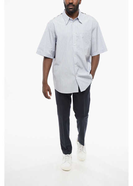 Camasi casual Gucci Button-Down Cotton Shirt With Silk Back Light Blue Barbati (BM 18310132) 4