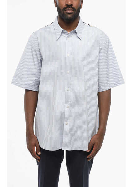 Camasi casual Gucci Button-Down Cotton Shirt With Silk Back Light Blue Barbati (BM 18310132) 1