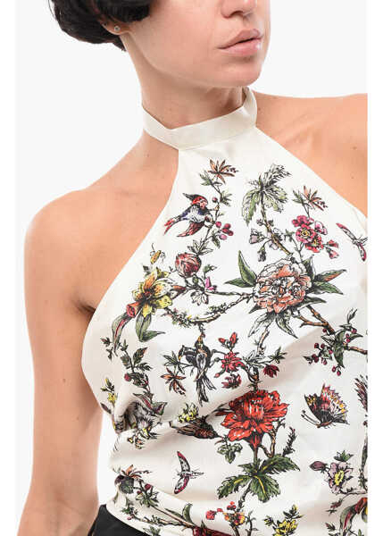 Bluze Dior Floral -Motif Silk Halterneck Top White Femei (BM 18310228) 3