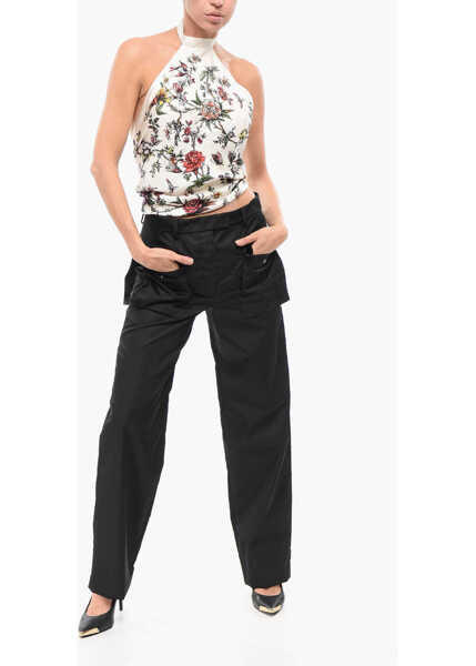 Bluze Dior Floral -Motif Silk Halterneck Top White Femei (BM 18310228) 4