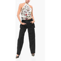 Topuri Dior Dama - Bluze Dior Floral -Motif Silk Halterneck Top White Femei (BM 18310228) - B-mall.ro