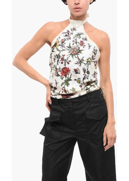 Bluze Dior Floral -Motif Silk Halterneck Top White Femei (BM 18310228) 1
