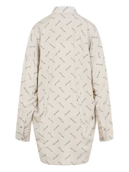 Camasi office Balenciaga Oversized shirt with logo Beige Femei (BM 18310284) 2