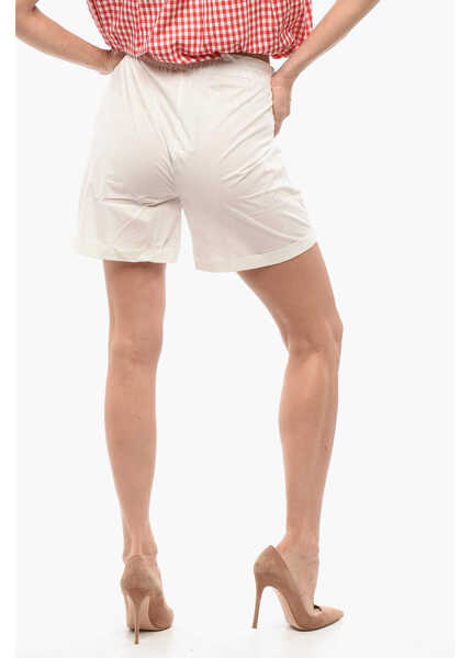 Pantaloni scurti Woolrich Poplin Cotton Shorts With Elastic Waistband White Femei (BM 18310360) 2