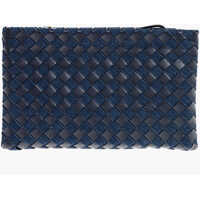 Genti de mana Woven Leather And Denim Abyss Pouch Femei