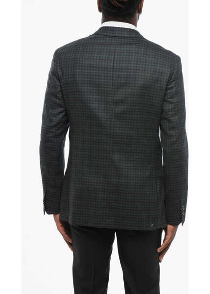 Sacouri elegante CORNELIANI Cc Collection Virgin Wool With Chech Motif Midnight Blue Barbati (BM 18310390) 2