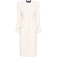 Paltoane Les Sculptures Bouclé Cubo Coat With Hidden Placket Femei