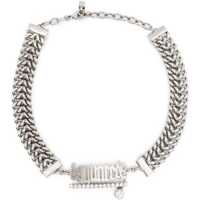 Pulovere Metal Choker Necklace With Rhinestone Embellished Detail Barbati