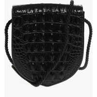 Genti tip postas Embossed Leather Ecusson Crossbody Bag With Crocodile Finish Barbati