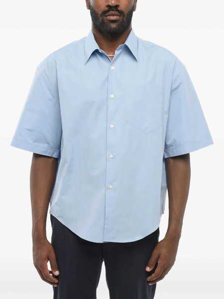 Camasi casual AMI ALEXANDRE MATTIUSSI Spread Collar Popeline Shirt With Breast-Pocket Light Blue Barbati (BM 18310465) 2