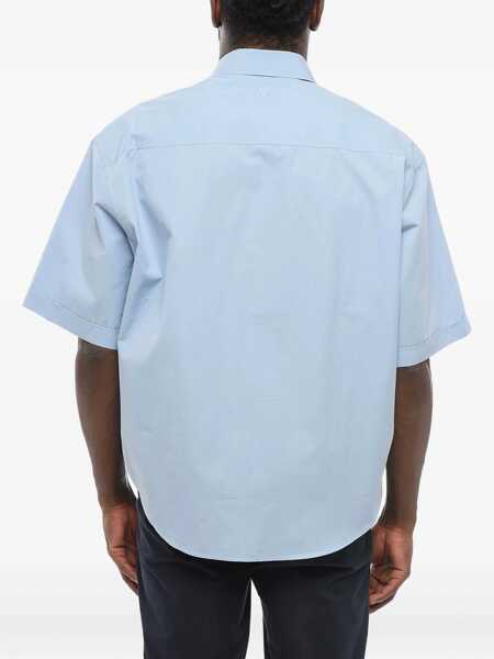 Camasi casual AMI ALEXANDRE MATTIUSSI Spread Collar Popeline Shirt With Breast-Pocket Light Blue Barbati (BM 18310465) 3