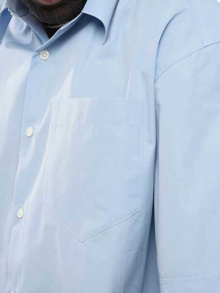 Camasi casual AMI ALEXANDRE MATTIUSSI Spread Collar Popeline Shirt With Breast-Pocket Light Blue Barbati (BM 18310465) 4