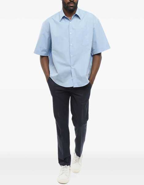 Camasi casual AMI ALEXANDRE MATTIUSSI Spread Collar Popeline Shirt With Breast-Pocket Light Blue Barbati (BM 18310465) 1