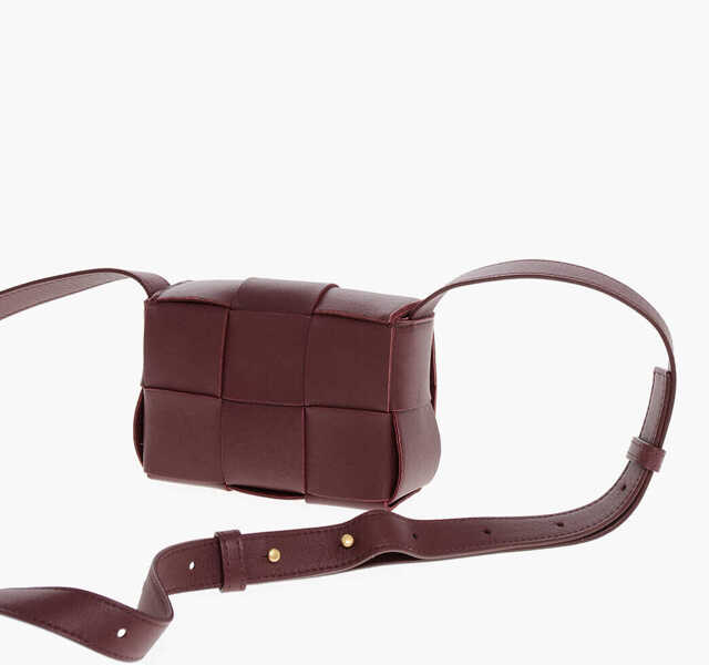 Genti mini Bottega Veneta Nappa Intreccio Mini Bag Burgundy Femei (BM 18310582) 2