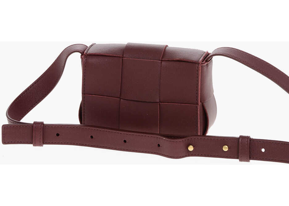 Genti mini Bottega Veneta Nappa Intreccio Mini Bag Burgundy Femei (BM 18310582) 3