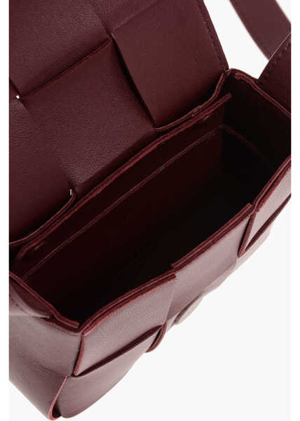 Genti mini Bottega Veneta Nappa Intreccio Mini Bag Burgundy Femei (BM 18310582) 4